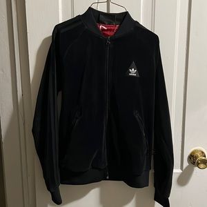 Adidas velvet bomber jacket